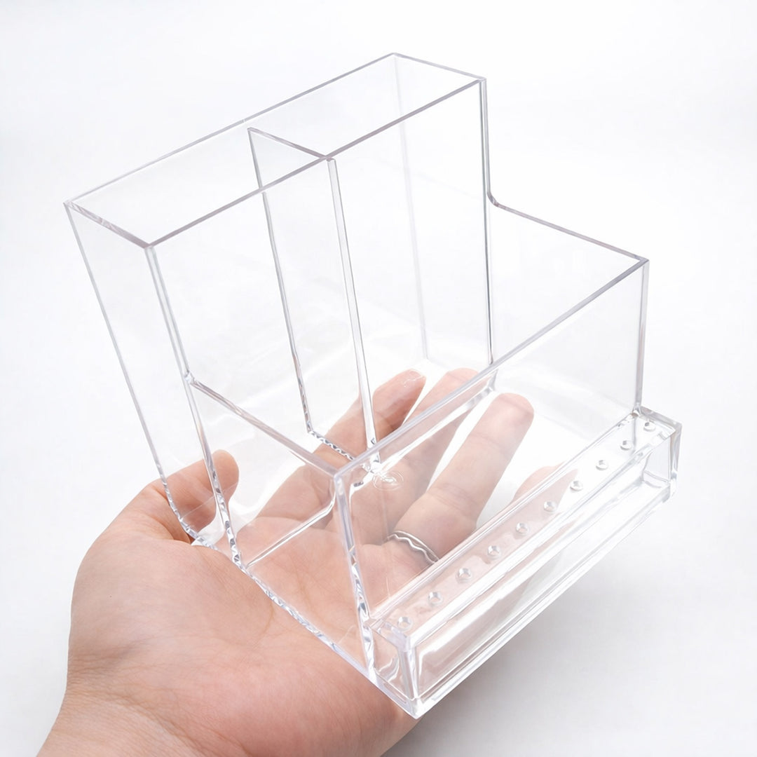 10-Hole Clear Nail Drill Machine & Bit Holder Organizer Stand
