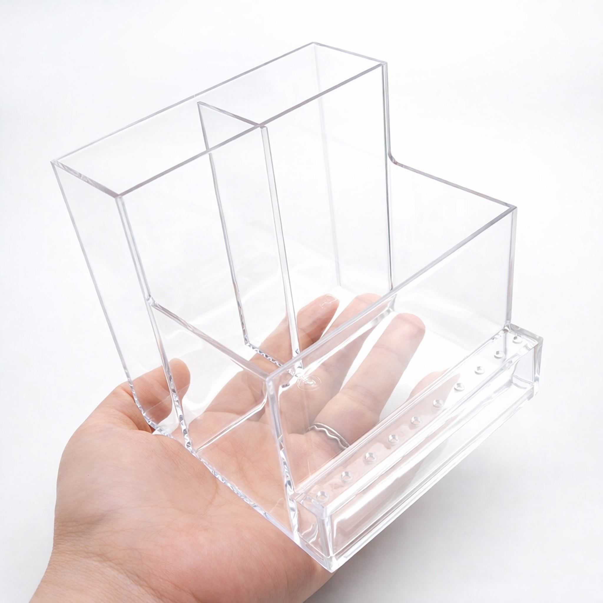 10-Hole Clear Nail Drill Machine & Bit Holder Organizer Stand