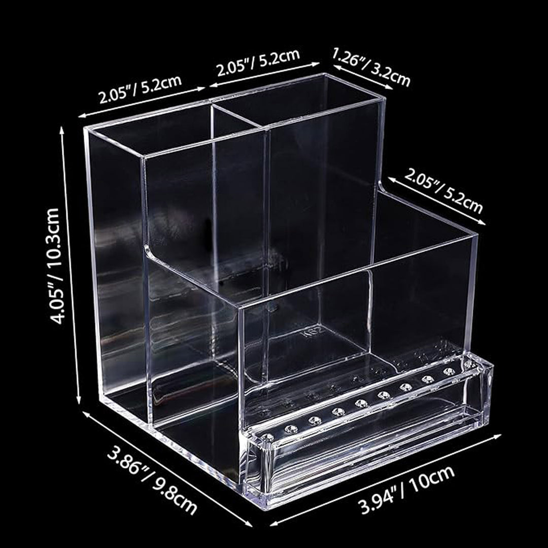 10-Hole Clear Nail Drill Machine & Bit Holder Organizer Stand