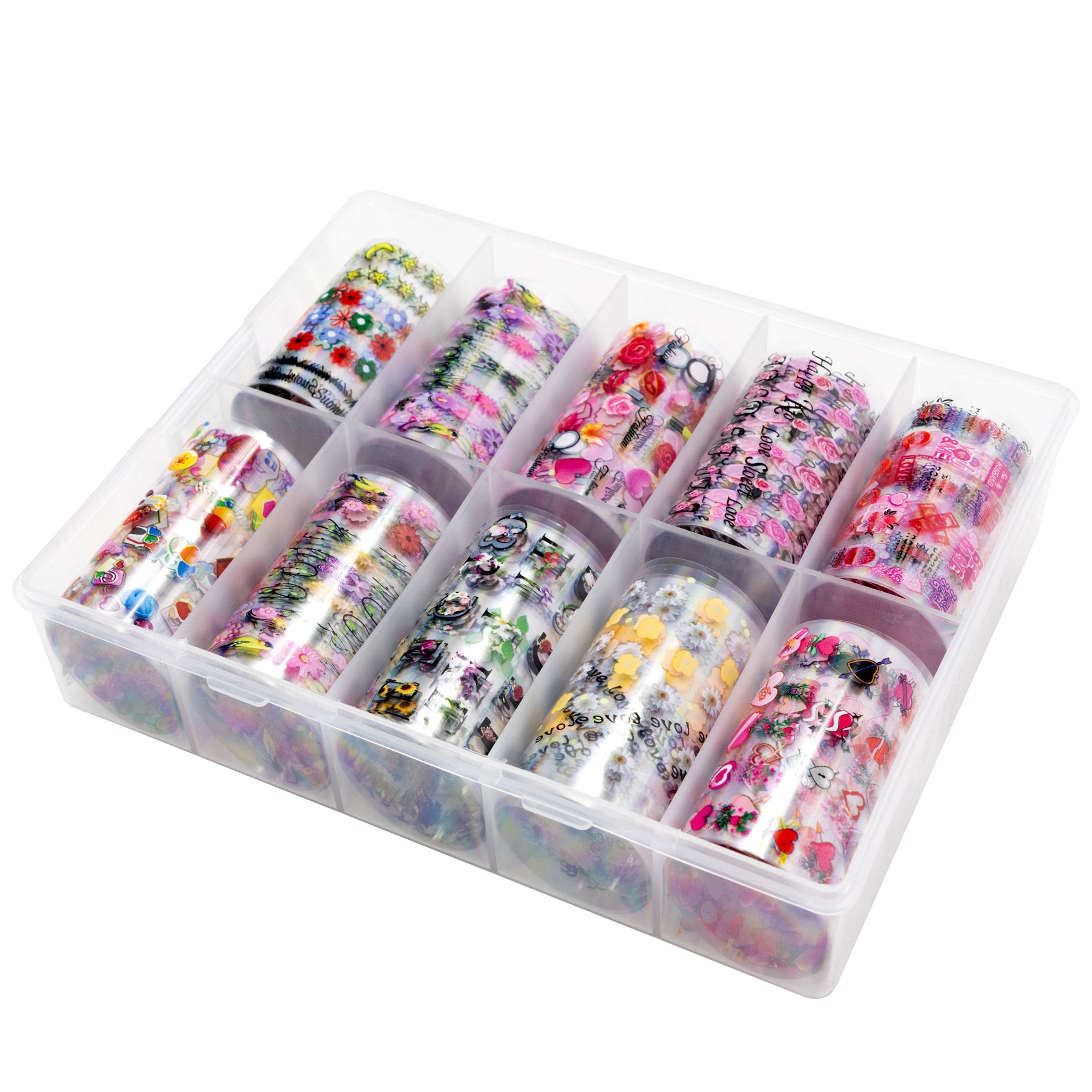 10 Roll Transfer Nail Foil Sweetheart Mix
