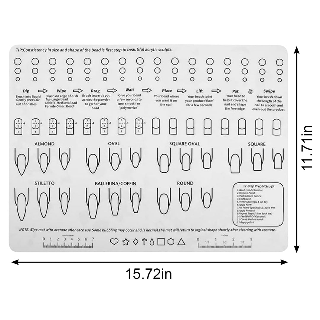 Silicone Acrylic Nail Training Mat for Practice