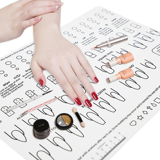 Silicone Acrylic Nail Training Mat for Practice