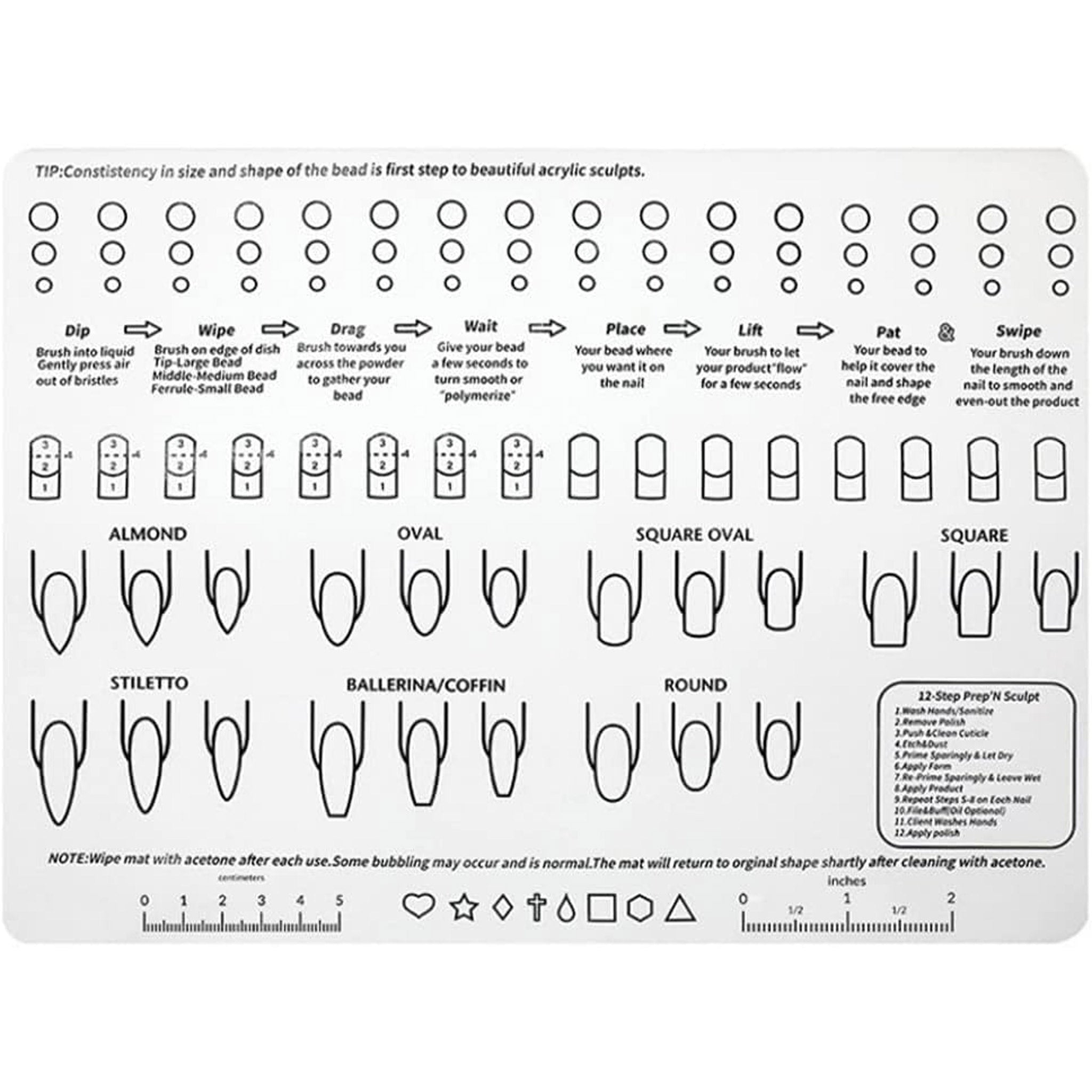 Silicone Acrylic Nail Training Mat for Practice
